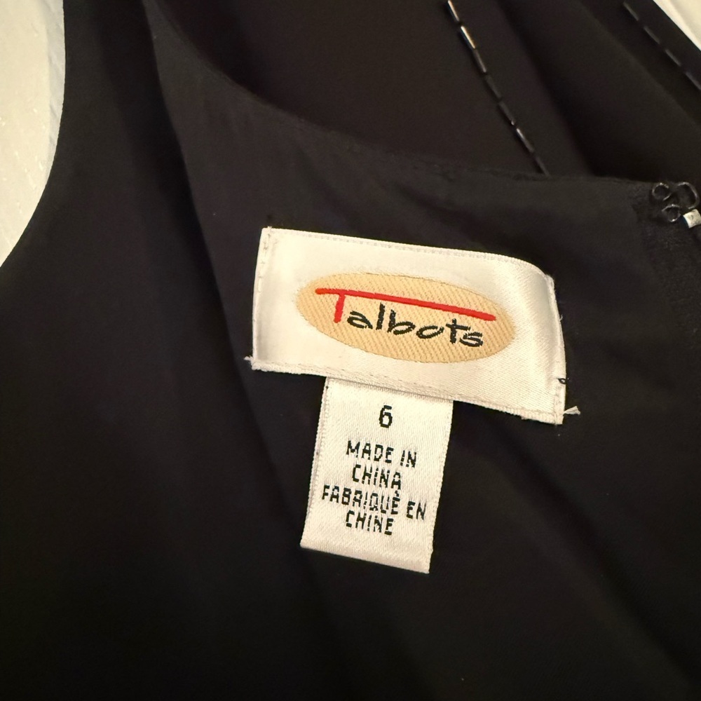 Talbots Black Sheath Midi Dress Scoop Neck - Picture 3 of 3